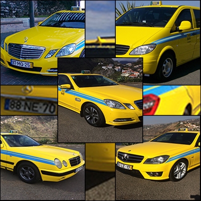 Frota de táxis amarelos da Vasco Taxis Madeira